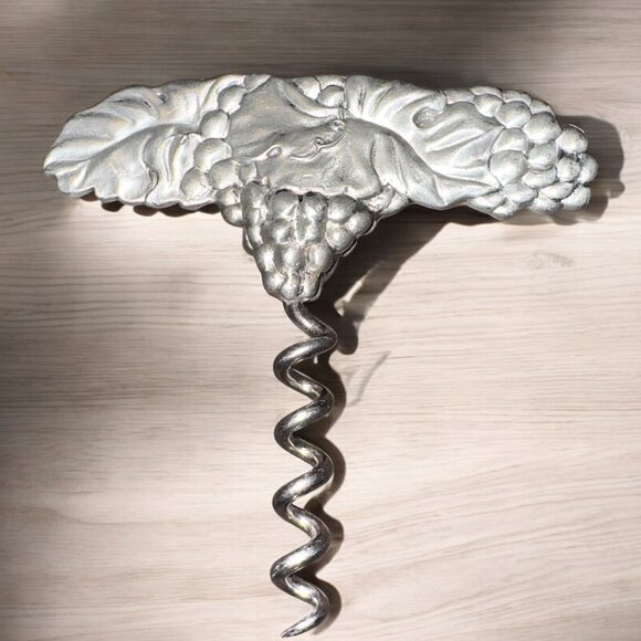 Vintage Pewter Corkscrew 1989 Seagull Canada Grapevine Collectors Signed - Picture 1 of 3